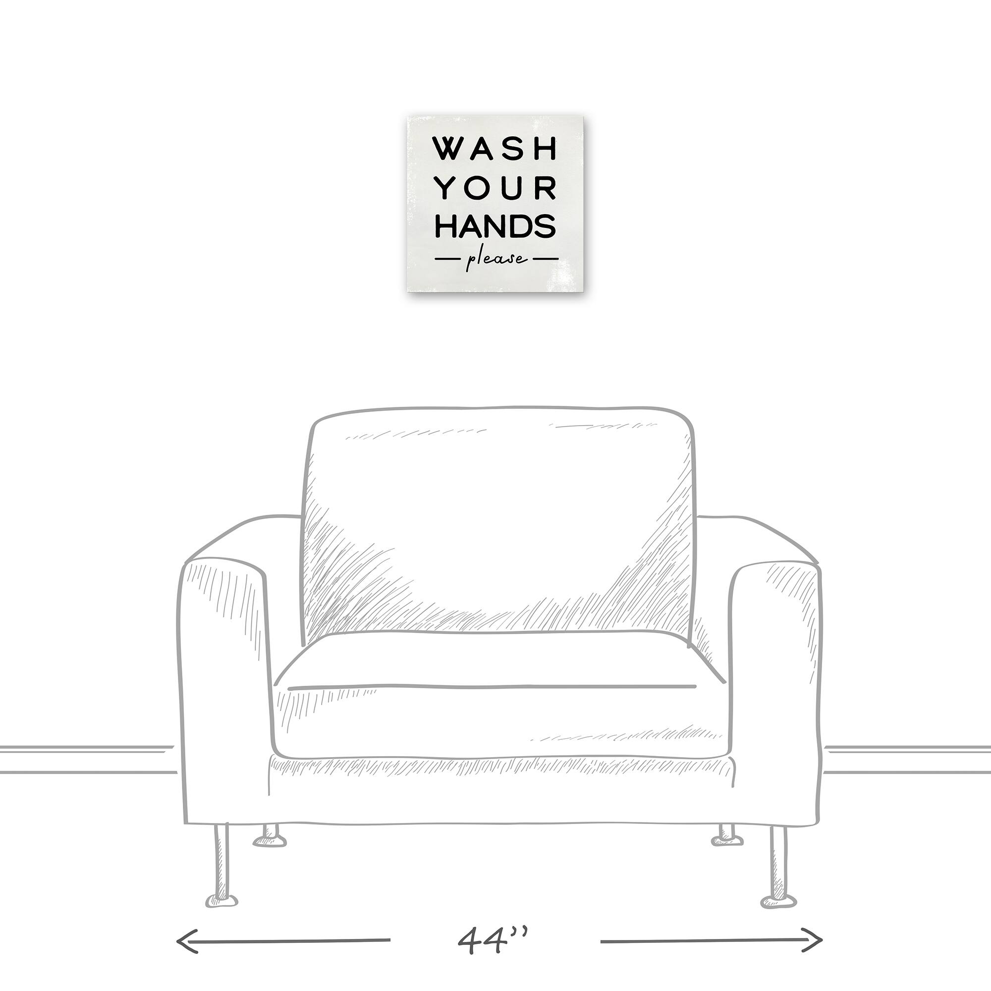Wash Your Hands Please 12" x 12" Canvas Wall Art